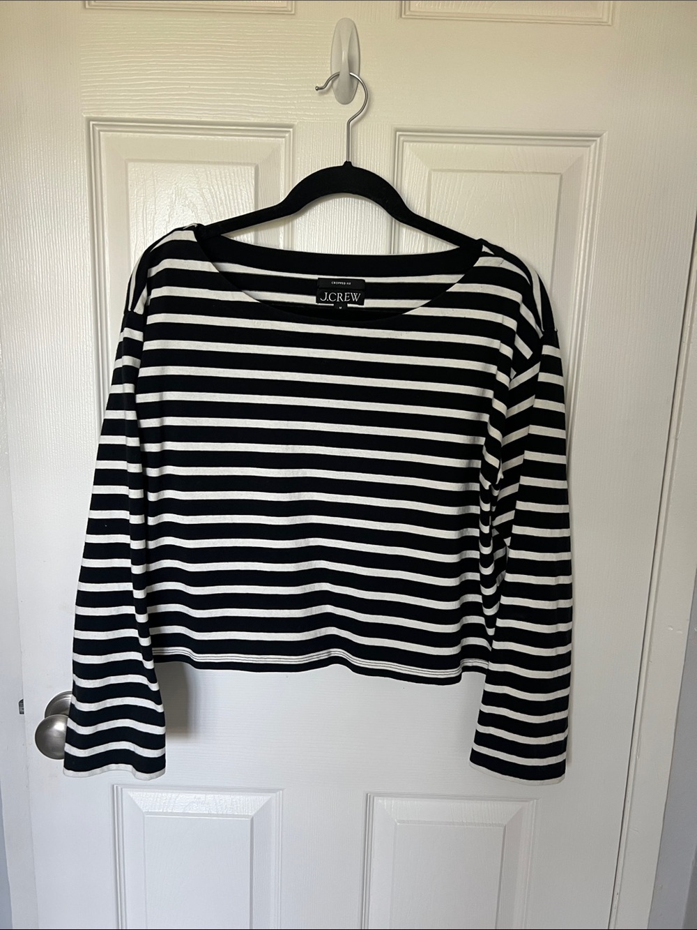 J. Crew Black And White Striped Long-Sleeve Tee